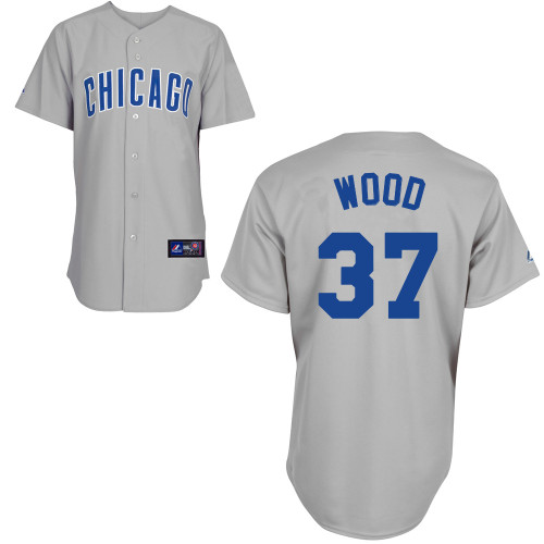 Travis Wood #37 Youth Baseball Jersey-Chicago Cubs Authentic Road Gray MLB Jersey